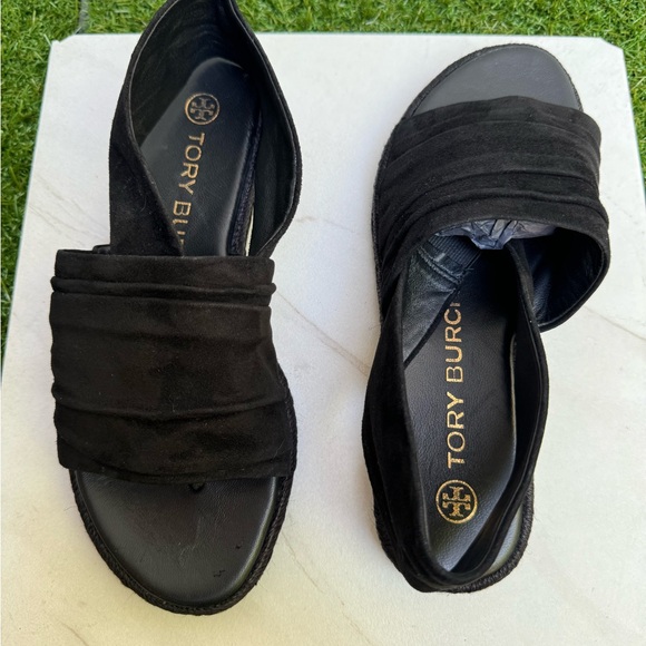 Tory Burch Suede Slingback Espadrille Black size 6 wen NWOB - Picture 11 of 15